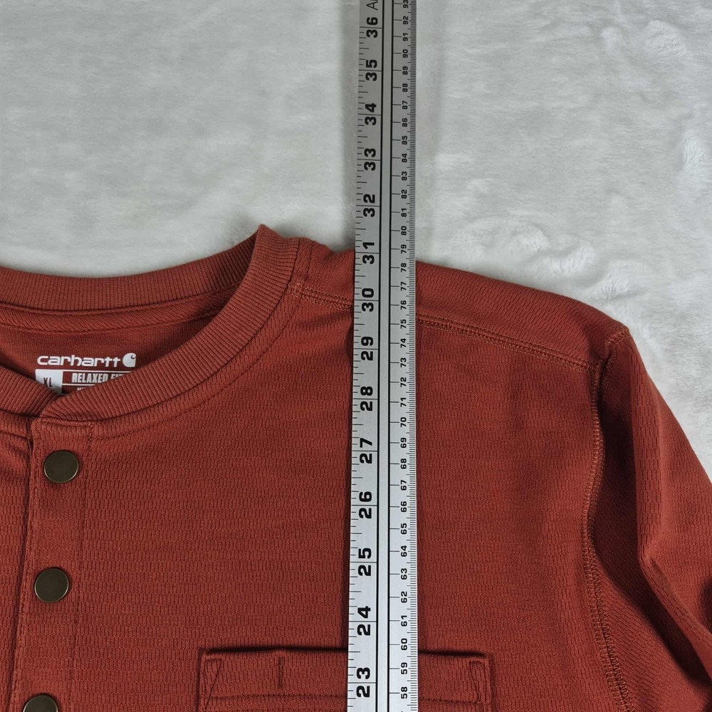 Carhartt Relaxed Heavyweight Long Sleeve Henley Thermal Shirt Men's 2XL Red NWOT - Picture 3 of 8